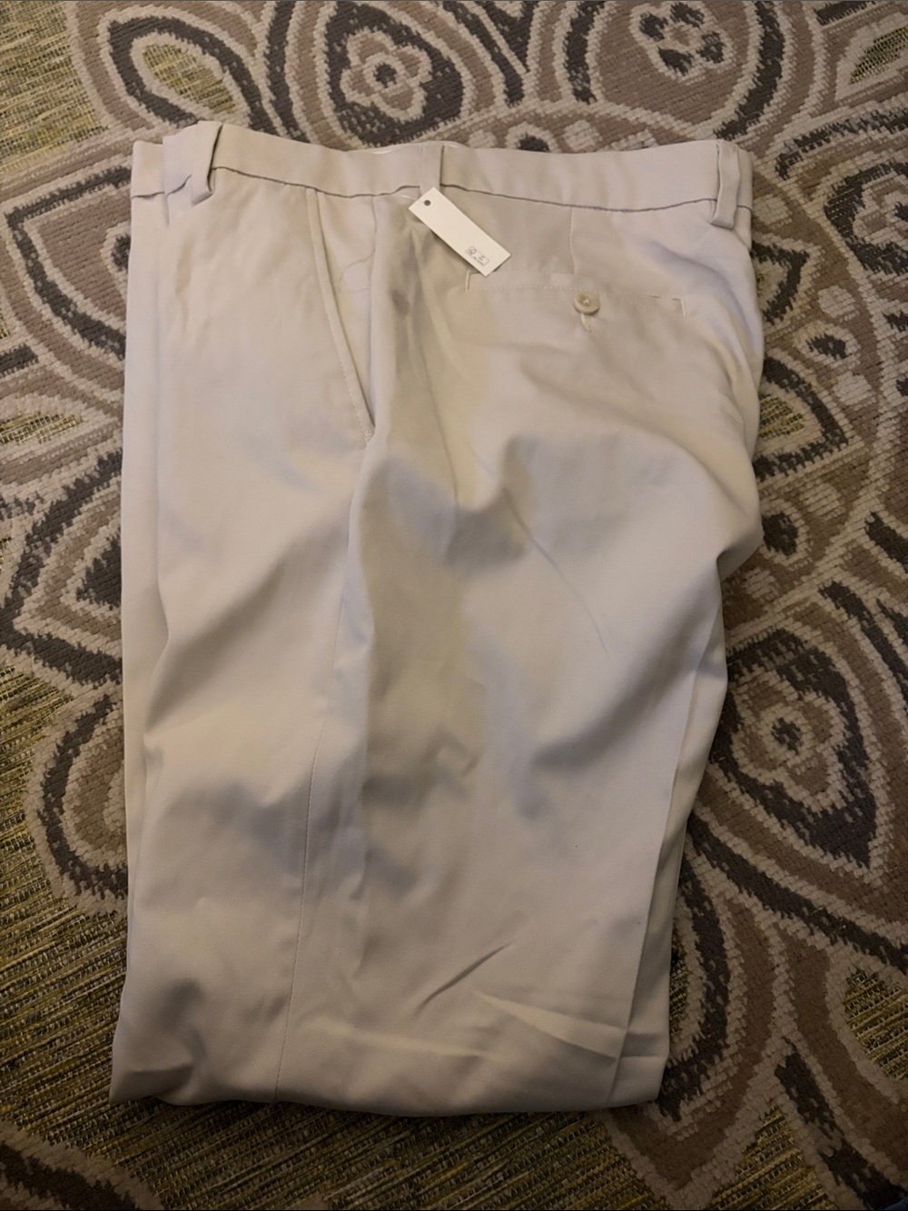Men's Classic Straight-Fit Dress Pants in Light Beige slim fit